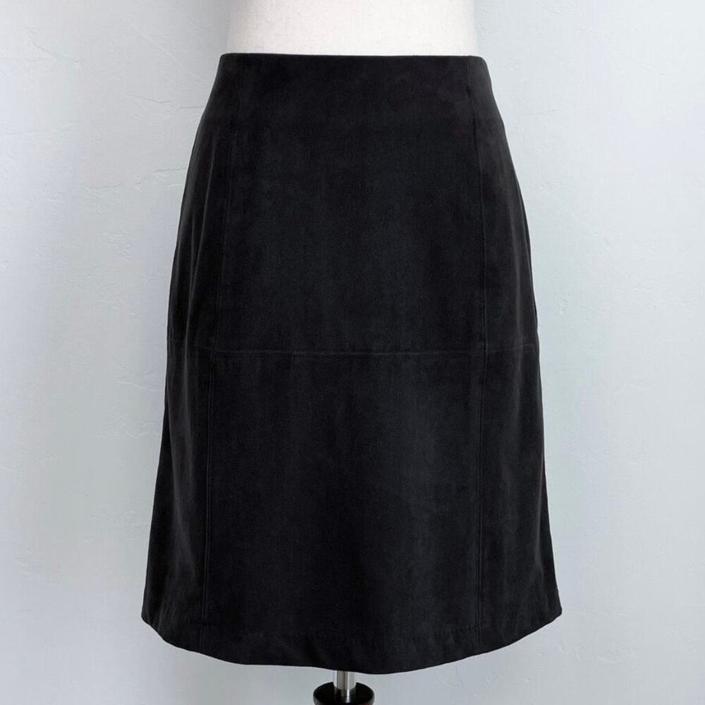 J. Jill SIZE 4 Brown Autumn Faux Suede Minimalist Pencil Mini A-Line Skirt NWT - Picture 1 of 12